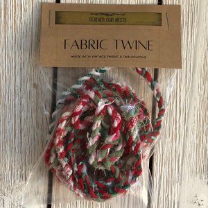 10+ Feet Hand Crafted Christmas colors fabric twine / garland vintage fabrics